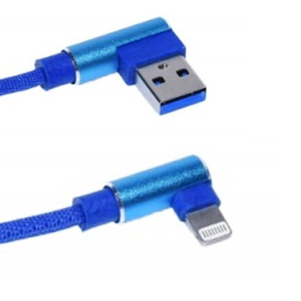 USB Data Cable - iPhone Lighting with 90-Degree Elbow, Blue, 1m