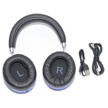 Wireless Headphones, Dual Mode, Music and Calls, Cable Included, Blue/Black