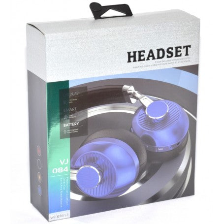 Wireless Headphones, Dual Mode, Music and Calls, Cable Included, Blue/Black