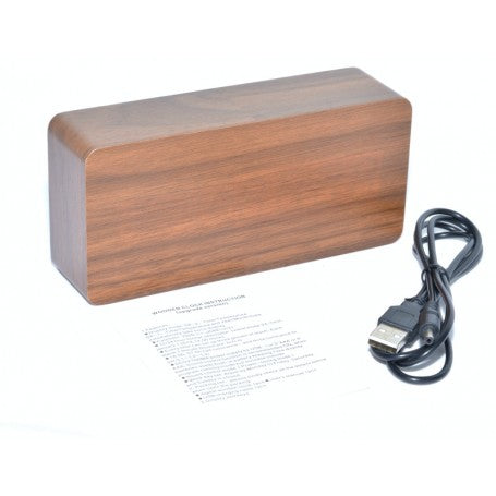 Wooden Digital Clock with Red LED 1299