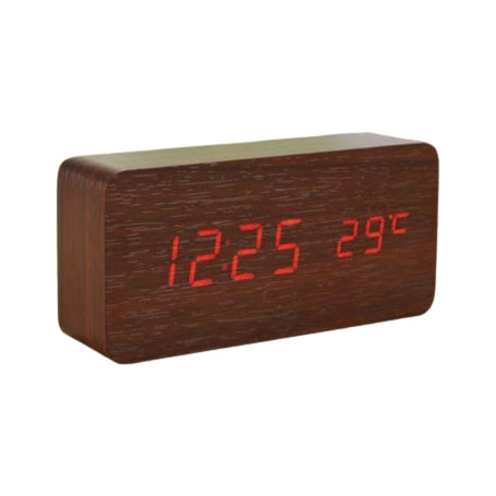 Wooden Digital Clock with Red LED 1299