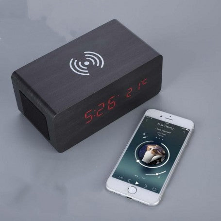 LED Clock with Wireless Charging, BT V4.1