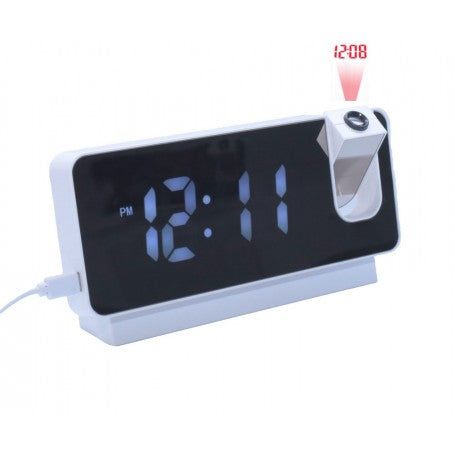 Clock with Projection and White LED Display