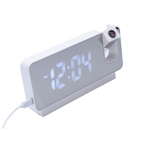 Clock with Projection and White LED Display