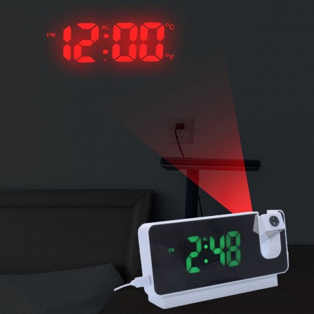 Clock with Projection and Green LED Display
