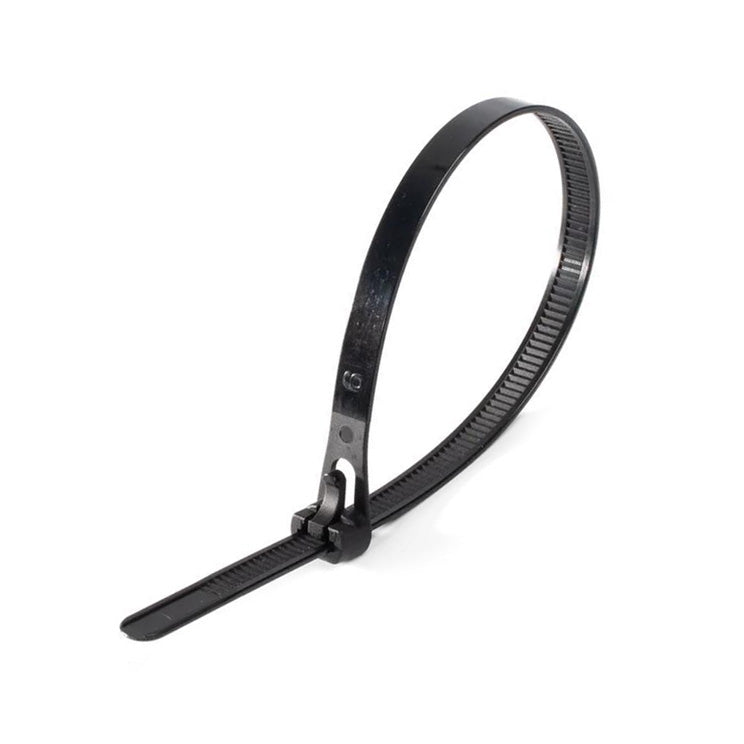 Set of 100x Reusable Plastic Cable Ties, 5x150mm, Black