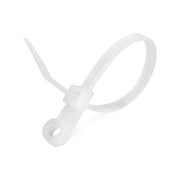 Set of 100 x Mountable Head Plastic Cable Ties, 5 x 150mm, White