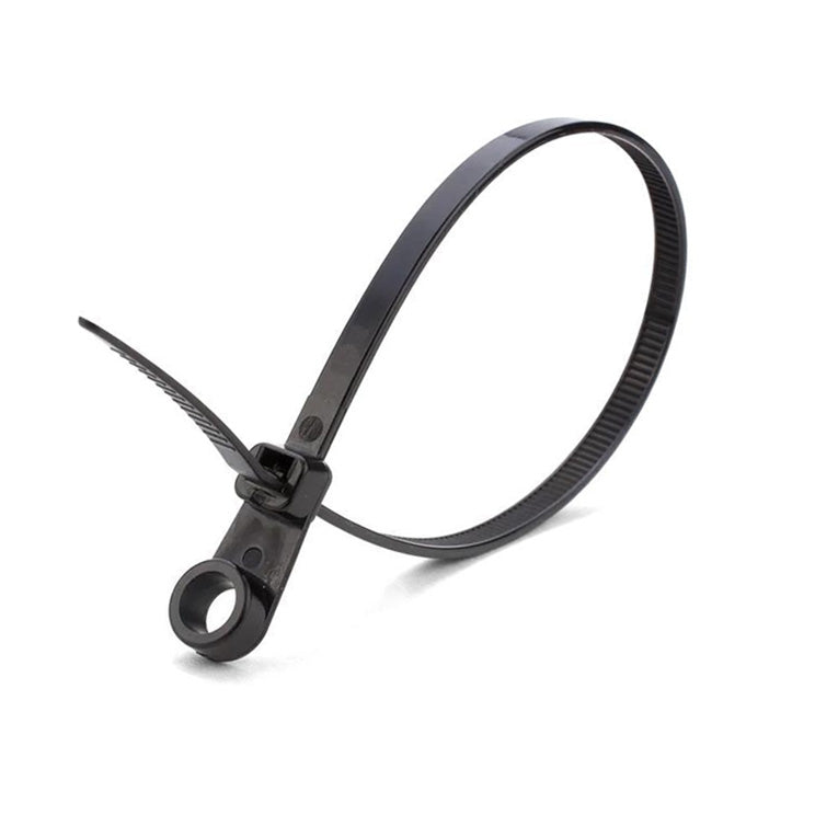 Set 100 x Mountable Head Plastic Cable Tie, 5 x 150mm, Black
