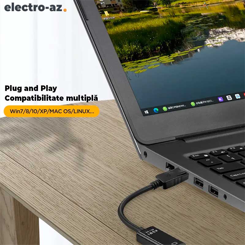 DisplayPort Male to HDMI Female Adapter, 4K 30HZ - 25cm, ElectroAZ