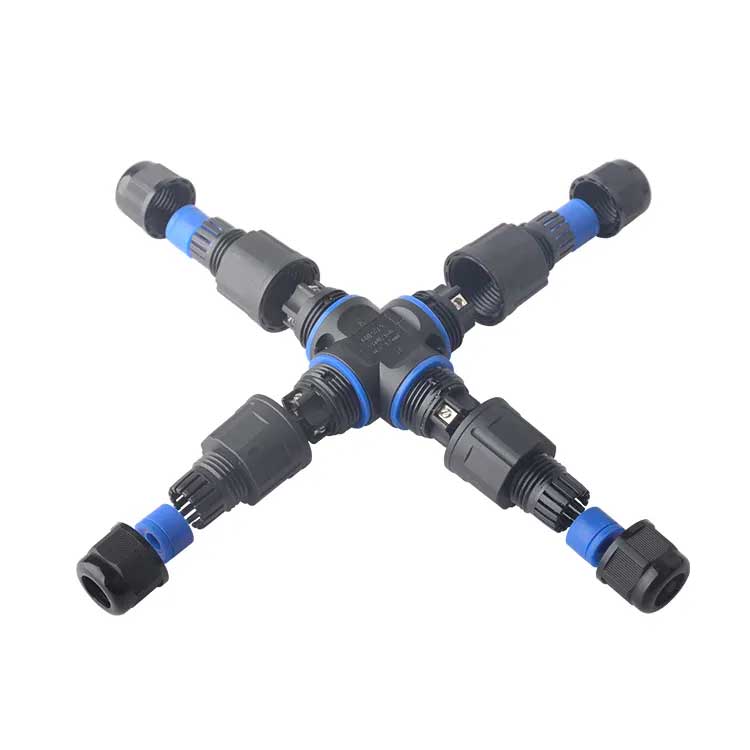 IP68 Waterproof Electrical Connector for 4 Cables - 3 Pole, ElectroAZ