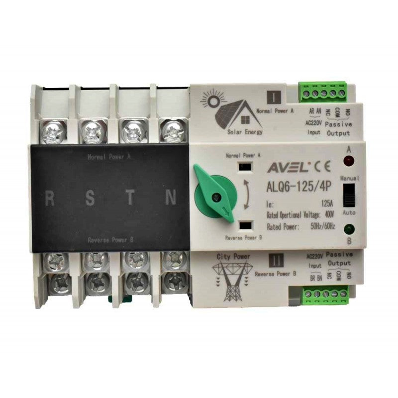 Photovoltaic Automatic Transfer Switch, ATS, 125A, 4 Pole