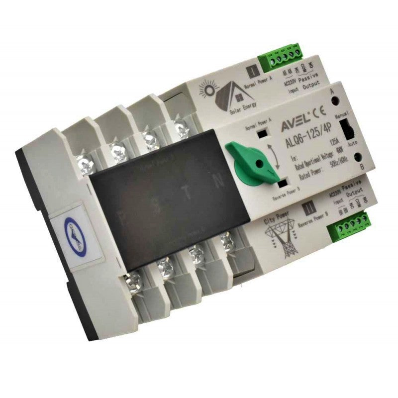 Photovoltaic Automatic Transfer Switch, ATS, 125A, 4 Pole