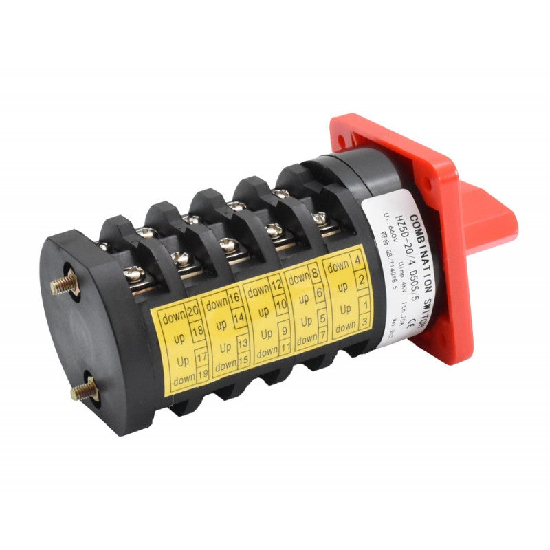 Rotary Switch 5-Cam 1-0-2 / 20A - D505/5
