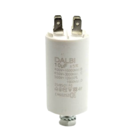 Condensator pornire motor 10uF 450V, toleranta ±5%, cu papuci tip tata si surub de fixare