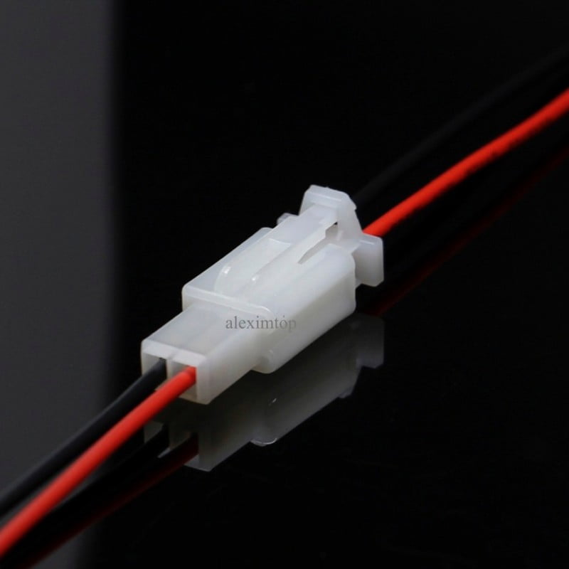 White Connector 2 Wires 25cm Car