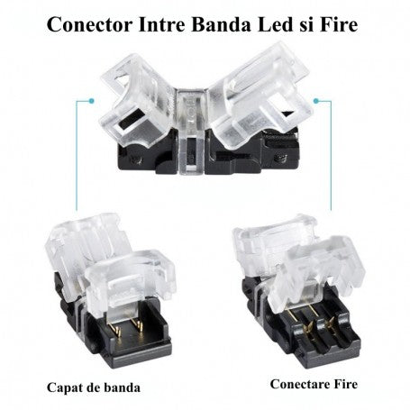 LED Strip Connector 8mm, 2 Pin, 2 Wire