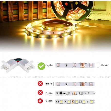 90-Degree Elbow Connector for RGB LED Strip, 4-Wire