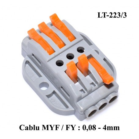 Junction Box Connector for Cable 3-3 LT-223/3, ElectroAZ
