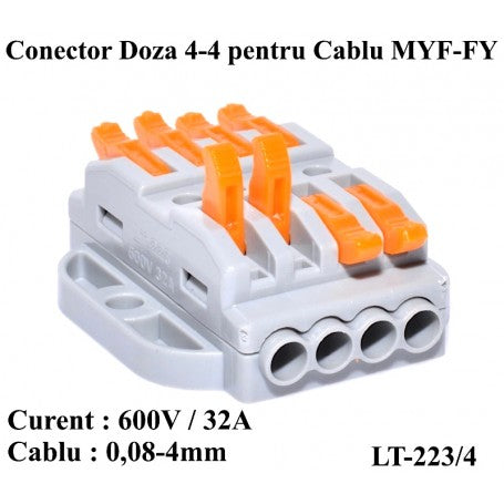 Junction Box Connector for Cable 4-4 LT-223/4, ElectroAZ
