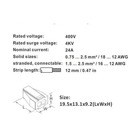 Quick Junction Box Connector 2-Pole