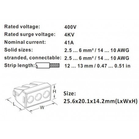 Quick Junction Box Connector, 3-pole
