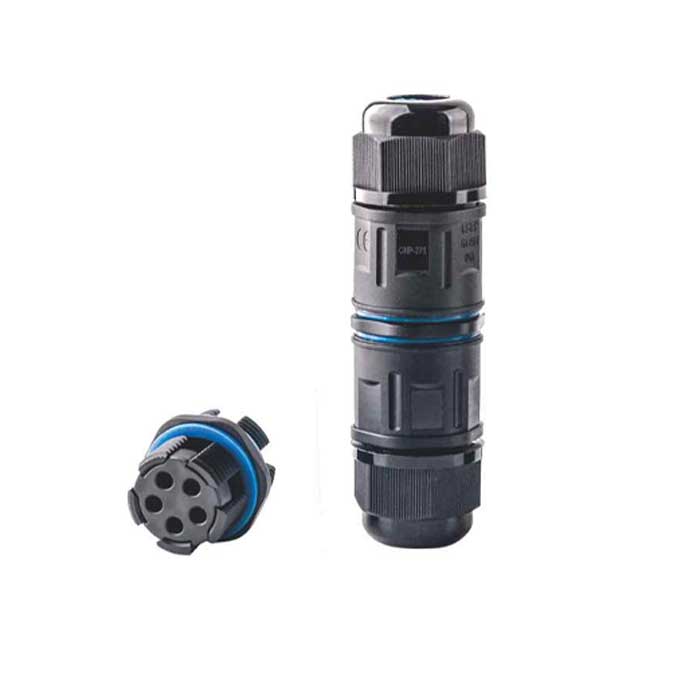 4-Pin Waterproof Electrical Connector, IP68, For 5-11mm Cable, ElectroAZ