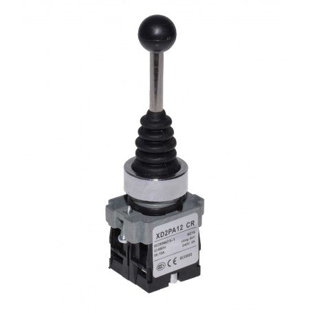 2-Position Latching Joystick Controller, 22mm Mounting Diameter, Metal, 3A