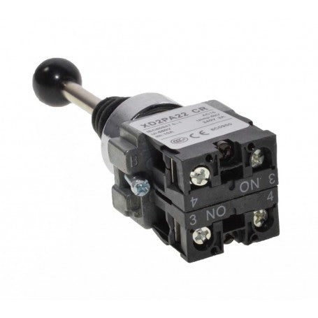 2-Position Joystick Controller with Spring Return, 22mm Mounting Diameter, Metal, 3A