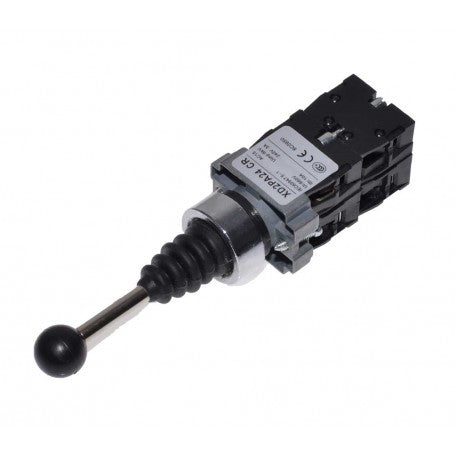 4-Position Lever Controller with Return, Joystick Type, 22mm Mounting Diameter, Metallic, 3A