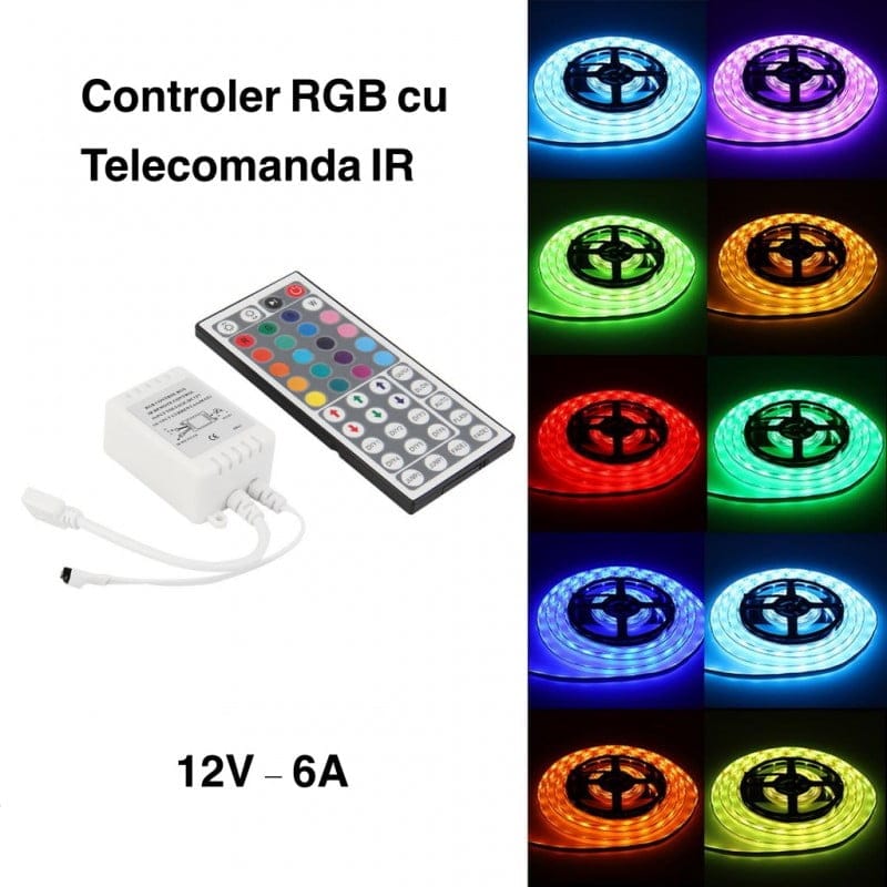 RGB LED Controller, 44-Key Remote