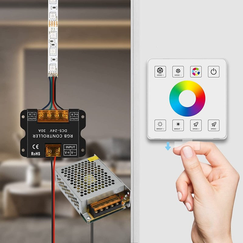 RGB LED Controller + Touch Panel 5V-24V - 30A