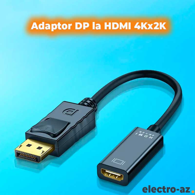 DisplayPort Male to HDMI Female Adapter, 4K 30HZ - 25cm, ElectroAZ