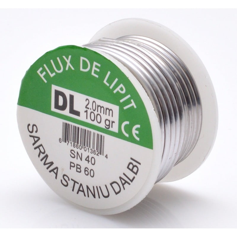 Solder Wire with Paste (Soldering Flux) on a 100g 2mm Roll SN40/PB60