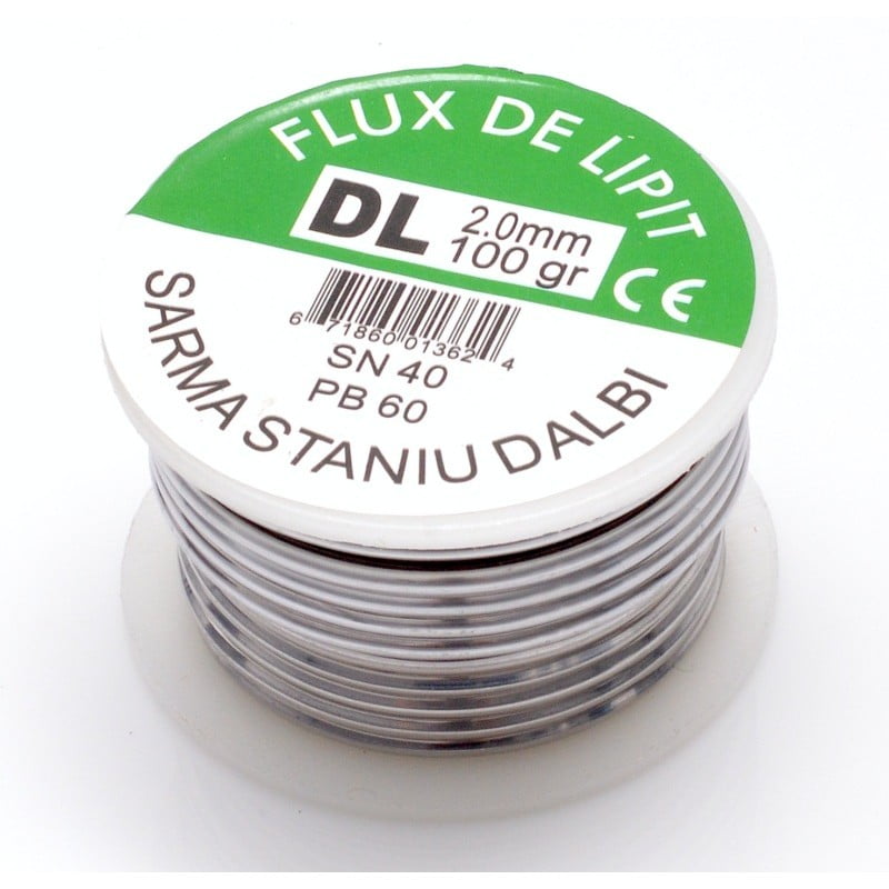 Solder Wire with Paste (Soldering Flux) on a 100g 2mm Roll SN40/PB60