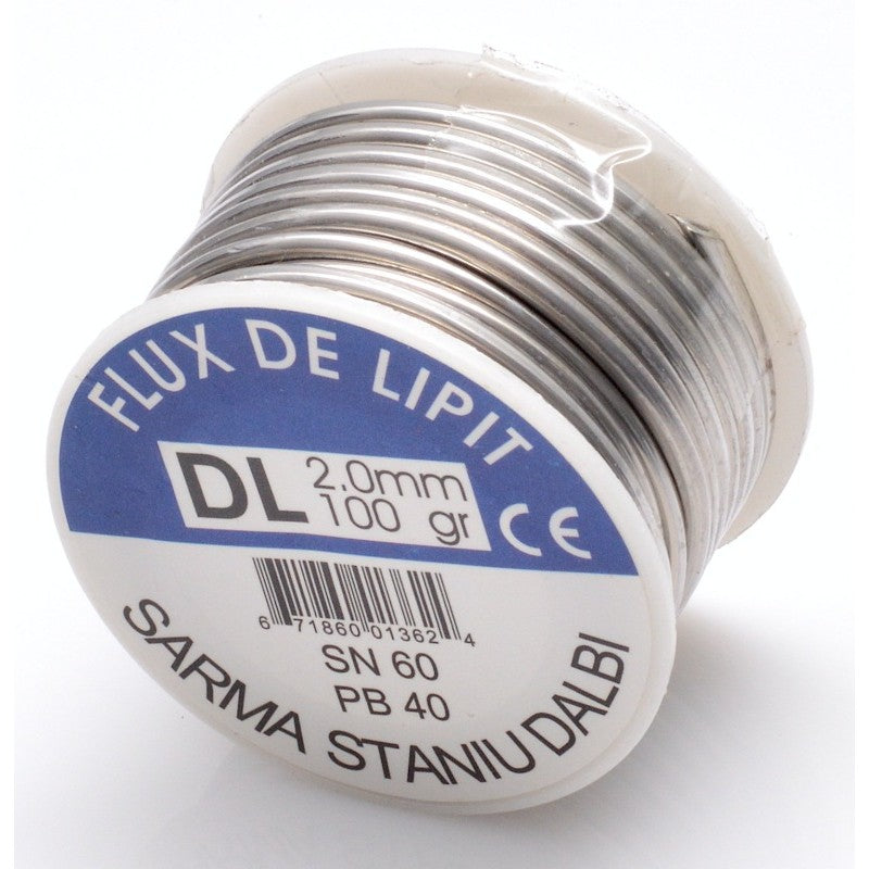 Solder wire with paste, 100g - 2mm, SN60/PB40