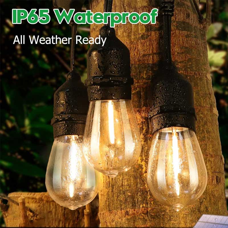 Solar-Powered String Lights, 5 meters, 10 Warm White LED Bulbs included, ElectroAZ