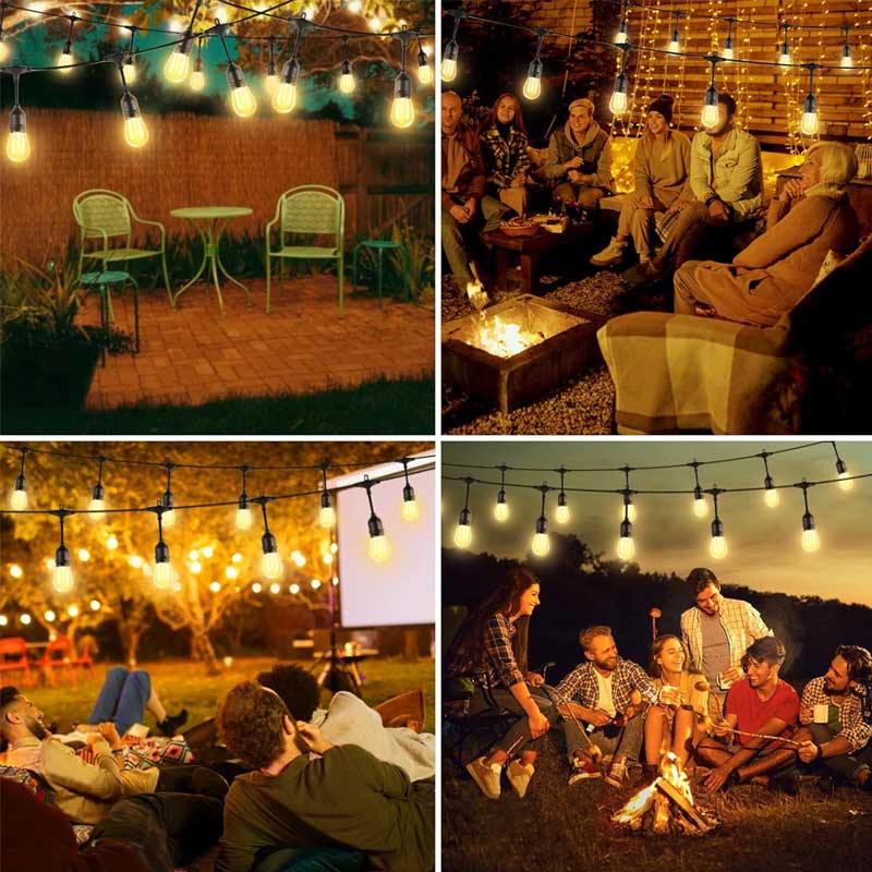 Solar-Powered String Lights, 5 meters, 10 Warm White LED Bulbs included, ElectroAZ