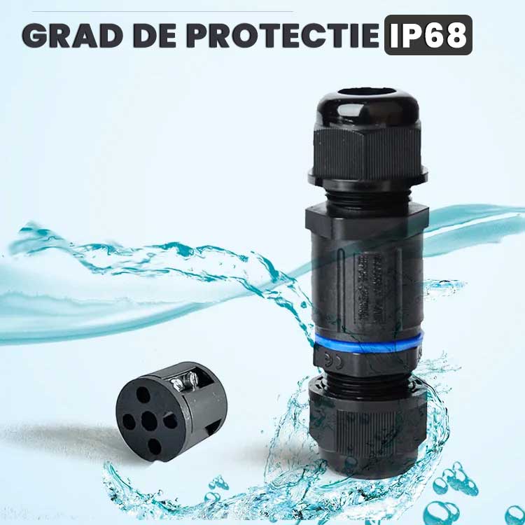 4-Pin Waterproof Electrical Connector, IP68, For 5-11mm Cable, ElectroAZ