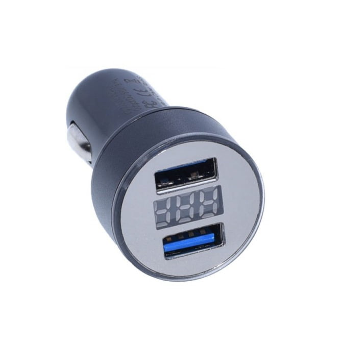 Car Charger 2 X USB 3.1A With Voltmeter