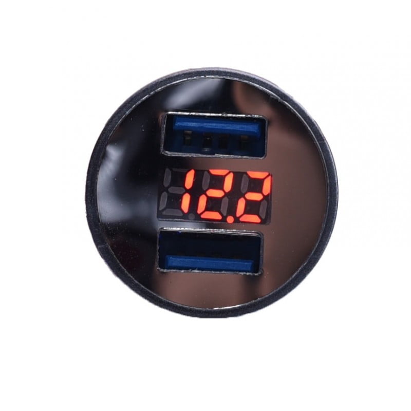 Car Charger 2 X USB 3.1A With Voltmeter