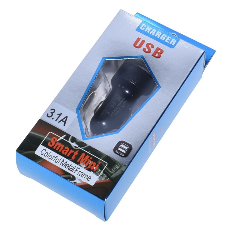 Car Charger 2 X USB 3.1A With Voltmeter