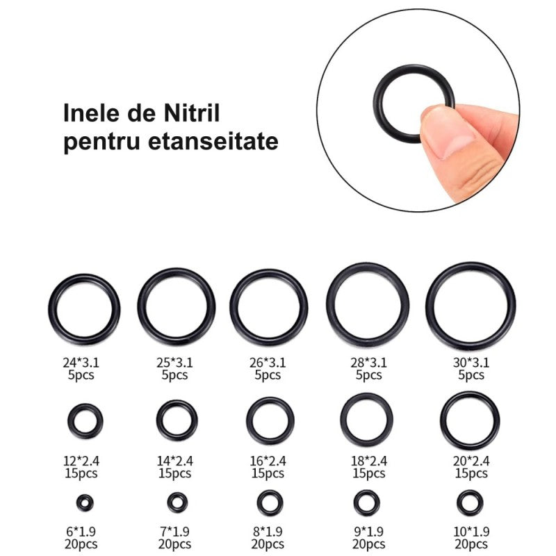 Nitrile Rubber O-Rings - 200 Pcs/Set