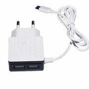 220V Mains Charger - 2 x USB + Type C 3.1A