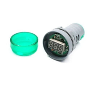 Digital Voltmeter Indicator, 250V/AC, 20-500V, IP65 Protection, Green