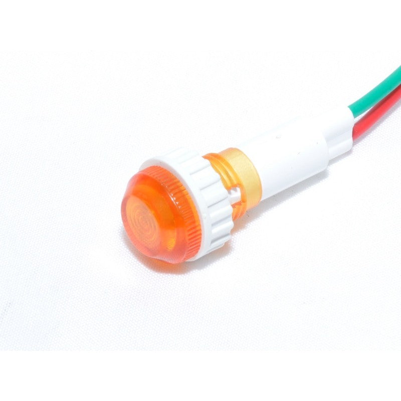 12V Indicator Lamp with Wire, Amber Bulb