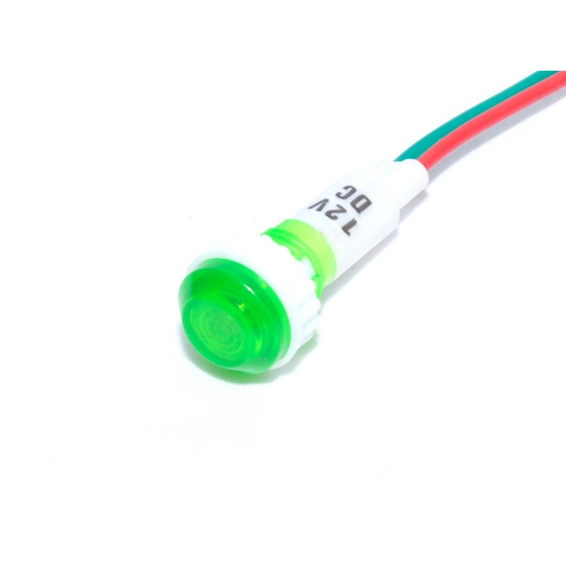 Indicator Light 12V with wire, Green Bulb