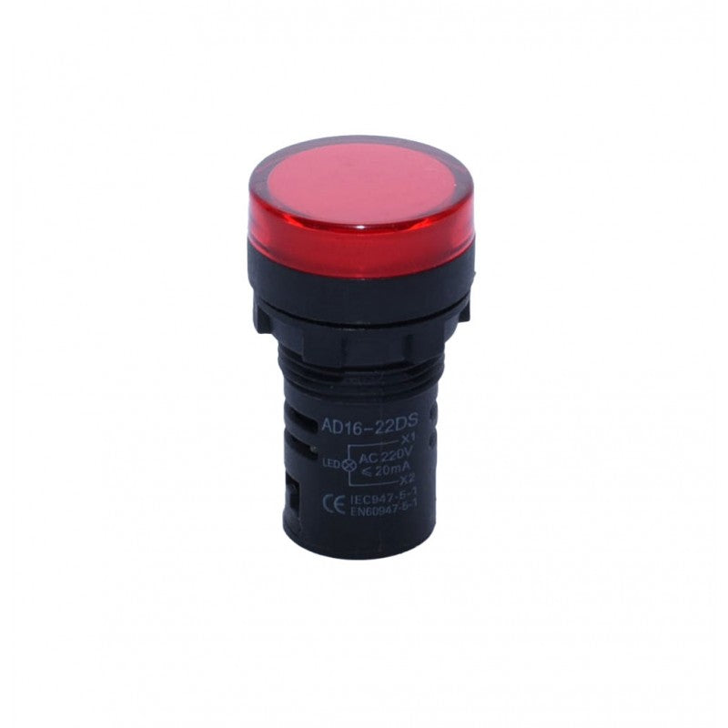 Pilot Light Voltage Indicator 220V, Matte Finish, Red