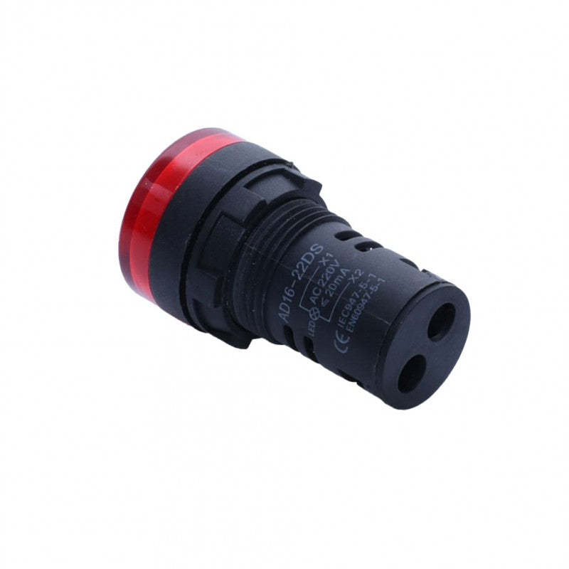 Pilot Light Voltage Indicator 220V, Matte Finish, Red