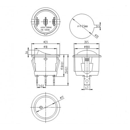 Green LED ON-OFF Push Button Switch