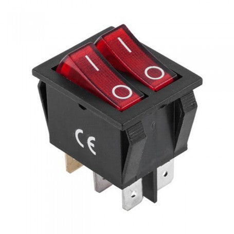 Double ON-OFF Switch 250V-16A Red LED